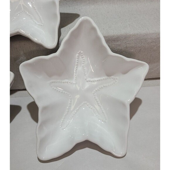 Set Of 3 Home Essentials Vintage Collection Starfish Dish Bowl White Nautical - Picture 4 of 8